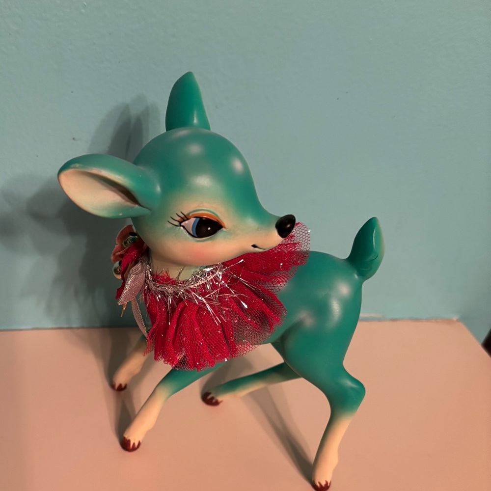Hobby Lobby Teal and Red Holiday Deer Decor